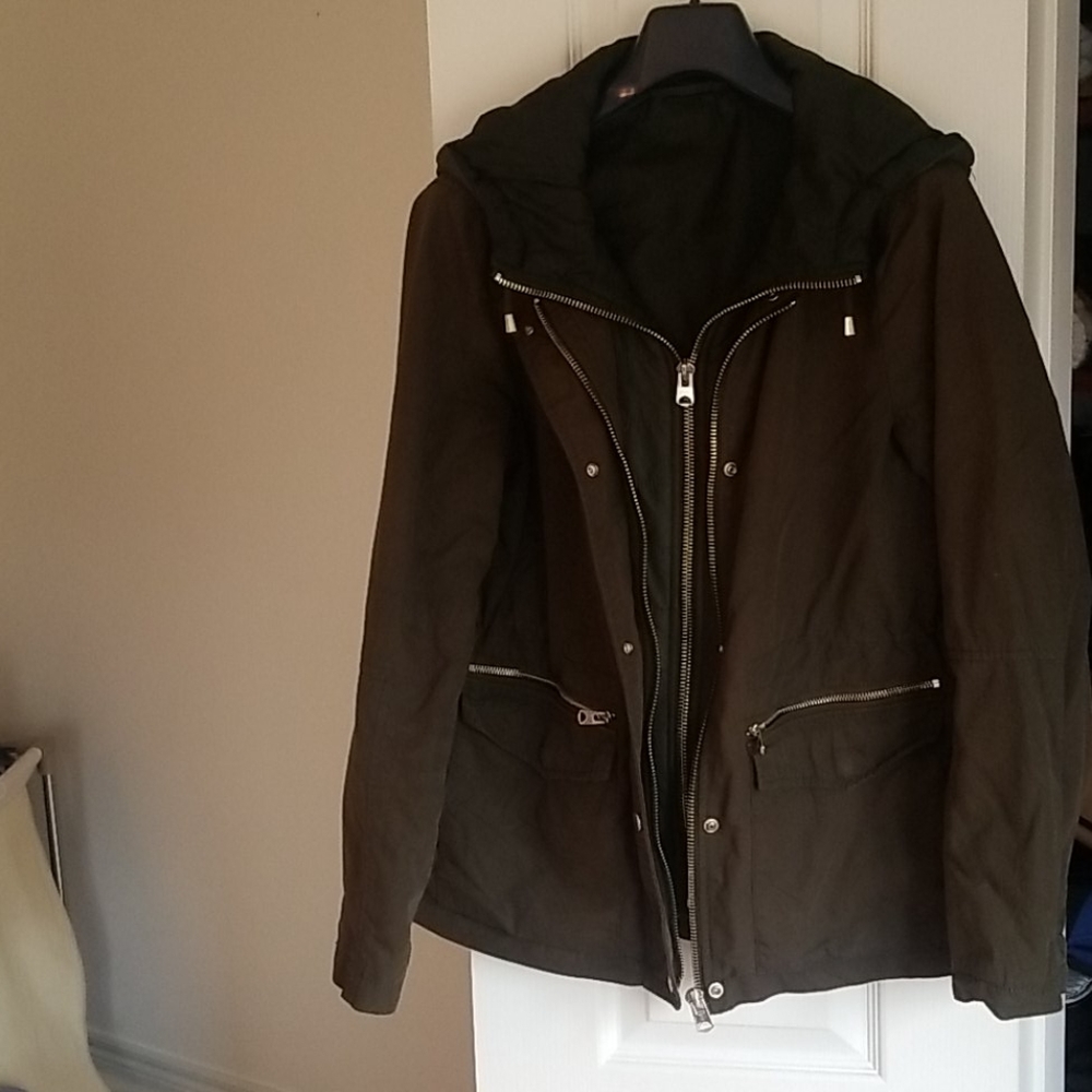 Forest Green double zip fall jacket